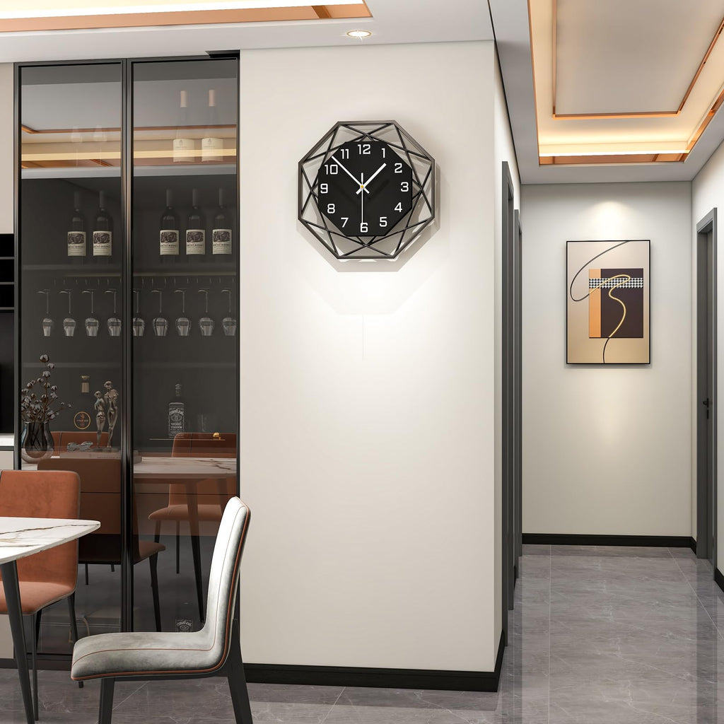 Modern Wall Clocks Decor 12in Black Analog Clock