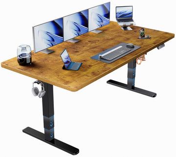 71x35 Inch 3-Stage Legs Electric Standing Desk, Large Height Adjustable Office Desk with Brushless Motor, Stand Up Desk