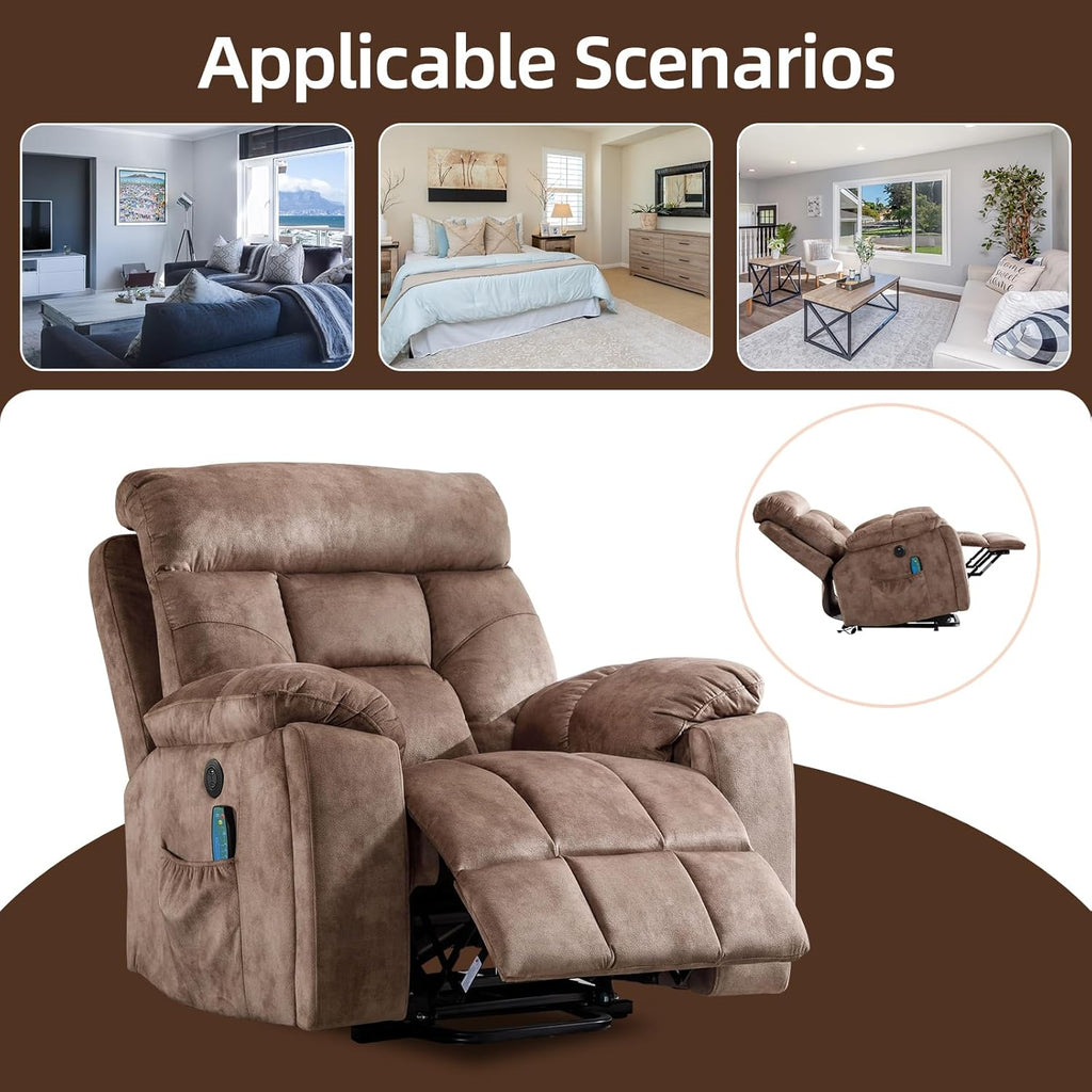 Large Power Lift Recliner Chair with Massage and Heat for Elderly Big and Tall People