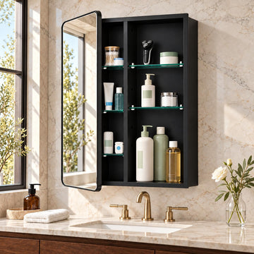 16x24 Medicine Cabinet with Mirror, Recessed/Surface Mount