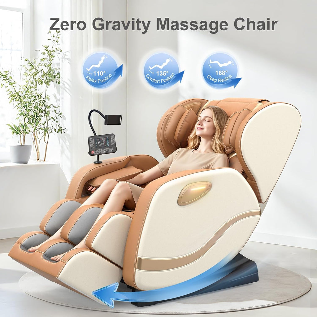 2026 SL Track Massage Chair Full Body, Zero Gravity Recliner | 12 Fix Rollers, 8 Airbags, 15 Auto Programs, Foot