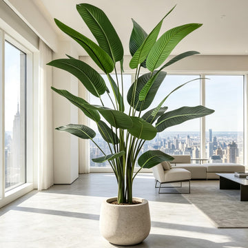 Artificial Bird of Paradise Tree 8FT with 21 Thick Matte Leaves