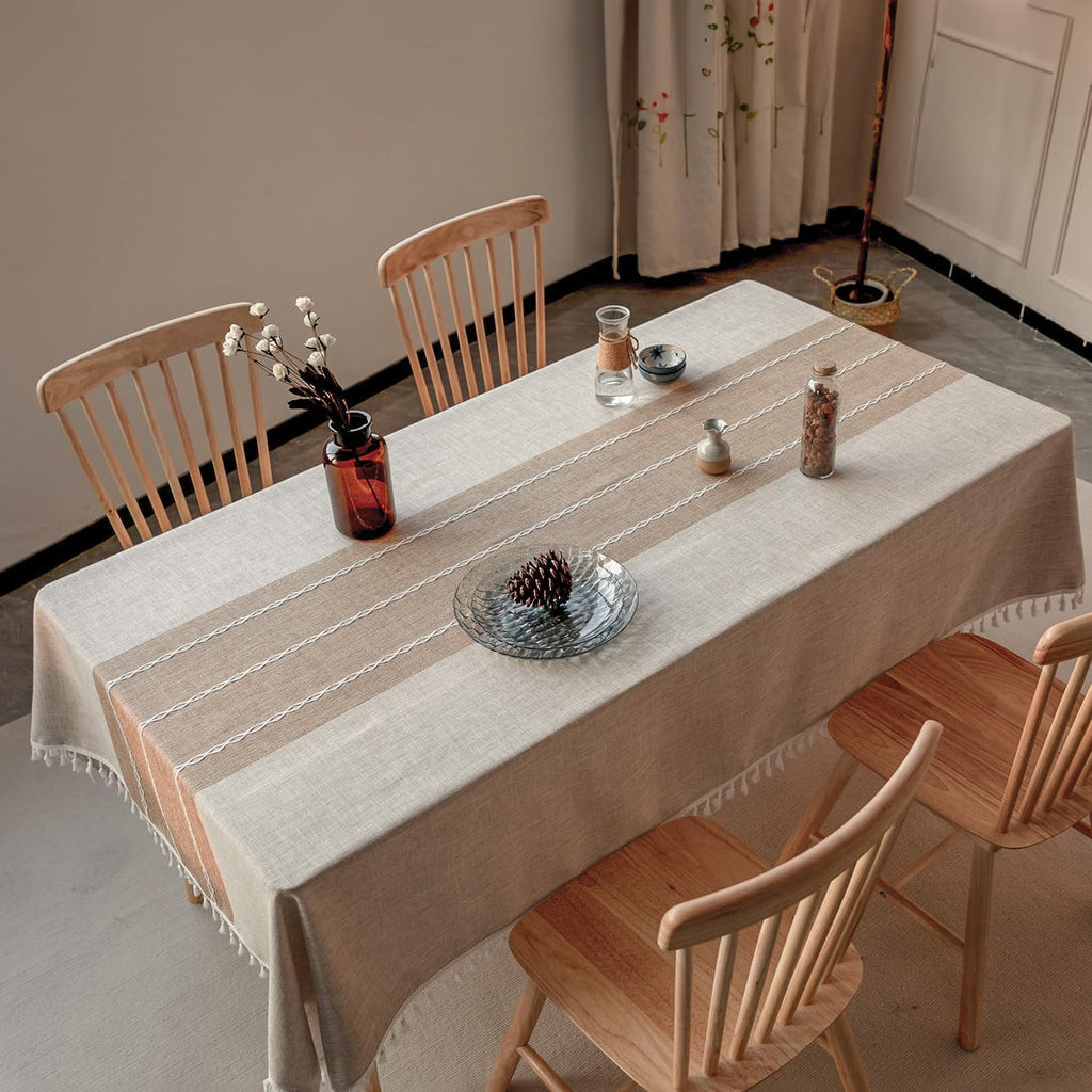 Tablecloths, Waterproof Table Cloth, Linens Wrinkle Free Anti-Fading, Rustic Table Cover Decoration 