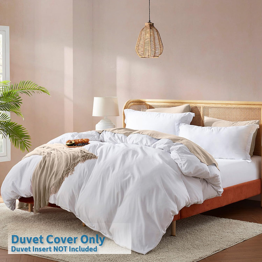 White Duvet Cover - Soft Double Brushed Duvet Cover Set, 3 Piece, with Button Closure, 1 Duvet Cover