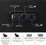 Home Theater Seating Top Grain Nappa Leather Recliner Chair Dual Power Movie Gaming Sofa Electric Headrest with Tray