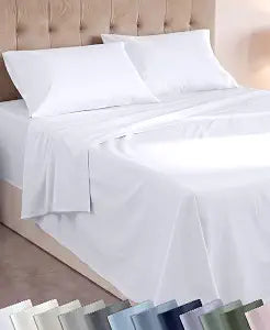 Super Soft 100% Cotton Twin Sheets, 3 Pc Set, White