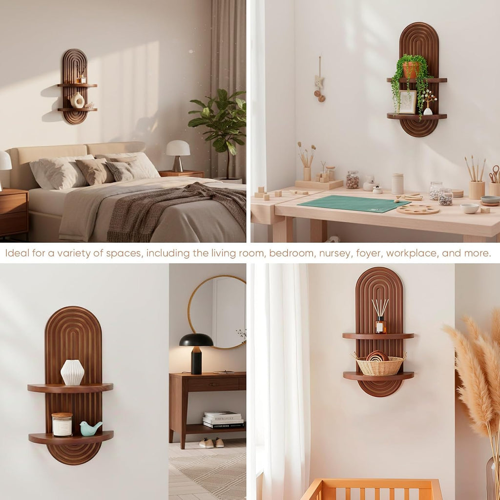 Mordern Wall Shelf with Arched Mid Century Art Boho Decor Design Floating Shelves Bedroom Living Room Farmhouse