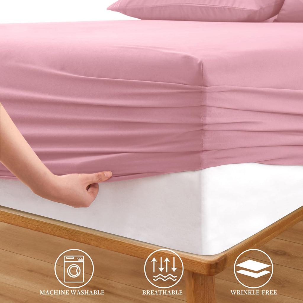 Extra Deep Pocket King Fitted Sheet Only, Pink