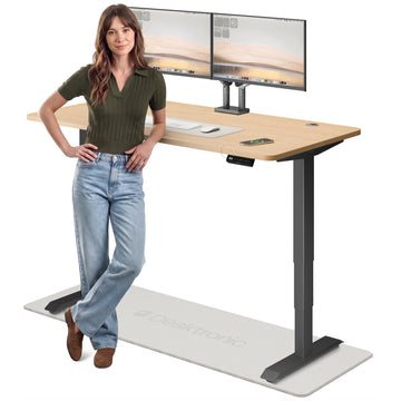 HomePro Standing Desk 60x30 - Made in Europe, Ergonomic Sit Stand Home Office Desk, Electric Height Adjustable, Dual