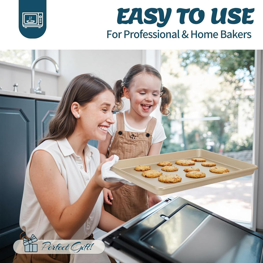 Pans Set, Nonstick Stackable Bakeware Sets, Oven Pans for Cooking, 6 Pieces Sheets Set Including Cookie Sheet, Deep
