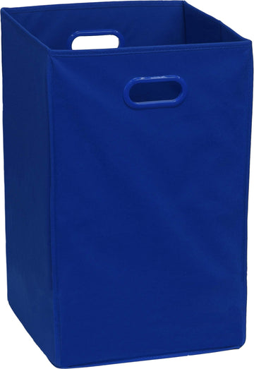 Foldable Closet Laundry Hamper Basket, Dark Blue