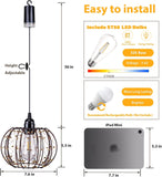 Battery Operated Hanging Outdoor Chandelier, Battery Operate - Image 4