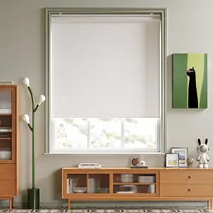Cordless Roller Shades Blackout Blinds for Windows Room Darkening Rolled Up Shades with Spring System, UV Protection