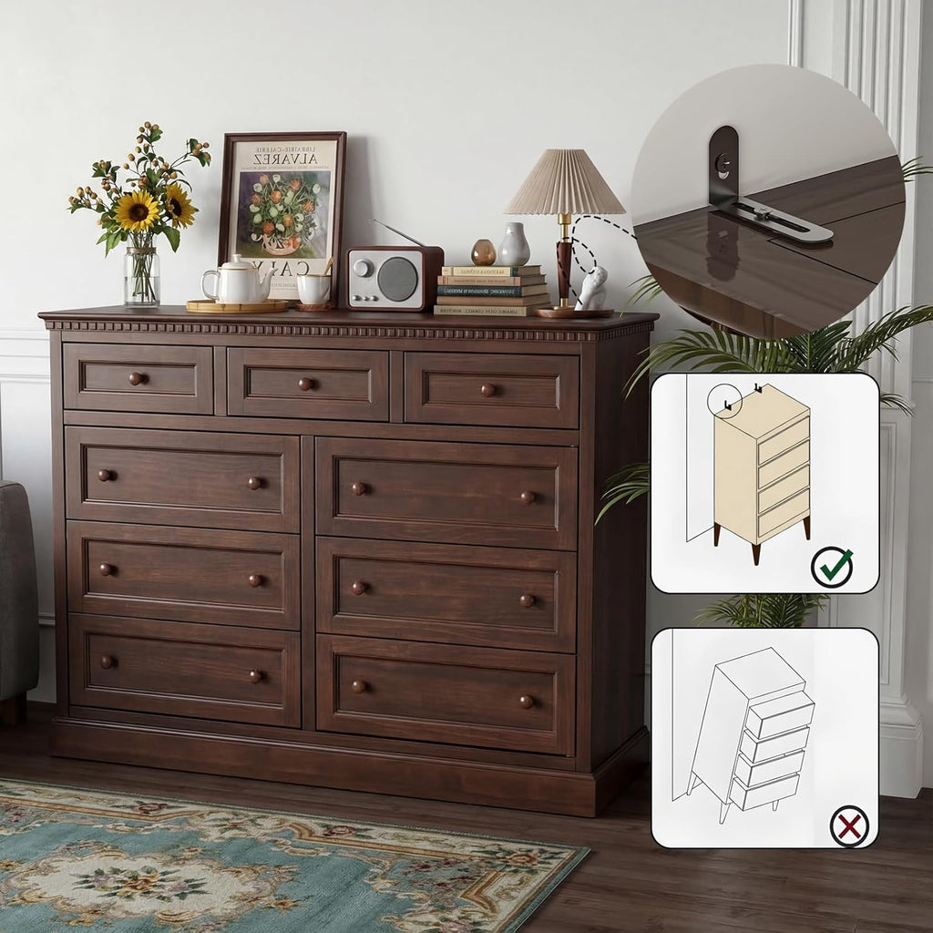 60" Sideboard Buffet Cabinet with Storage, Farmhouse Credenza with 2 Doors and 3 Drawers