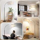 79'' Arc Floor Lamps, Modern Standing Lamp with Adjustable Hanging Drum Shade
