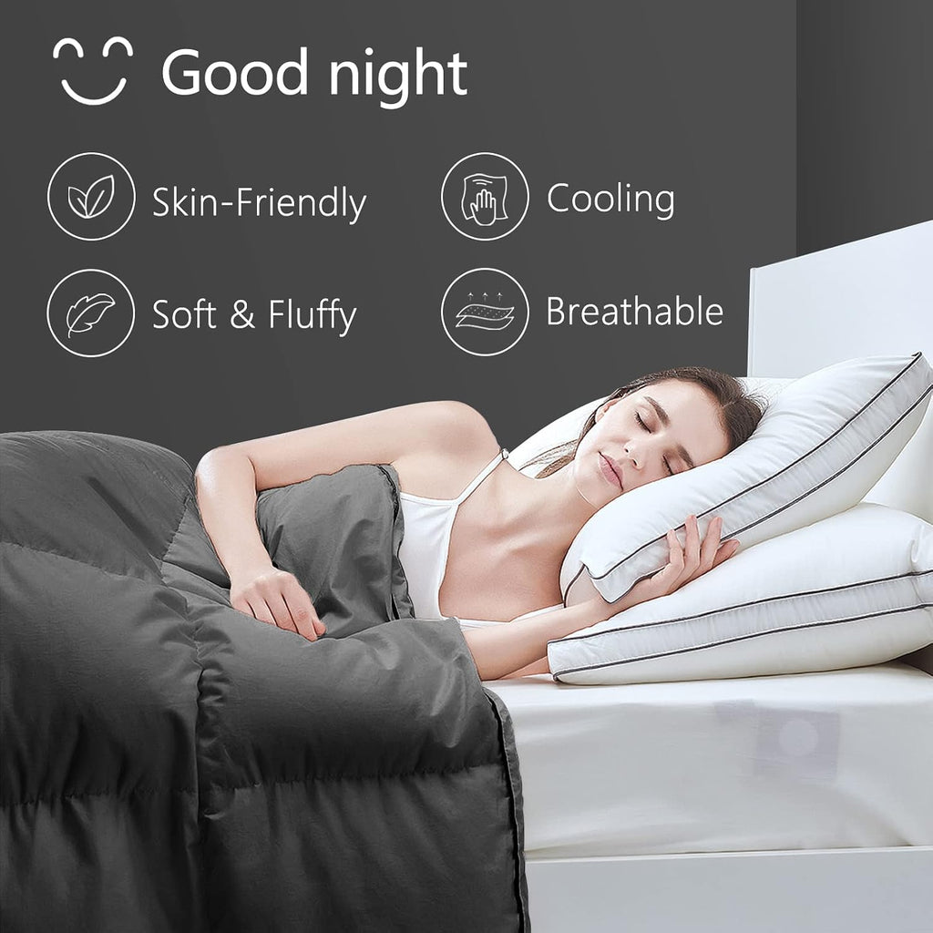 Full Comforter, All Season Down Alternative Gray Duvet Insert