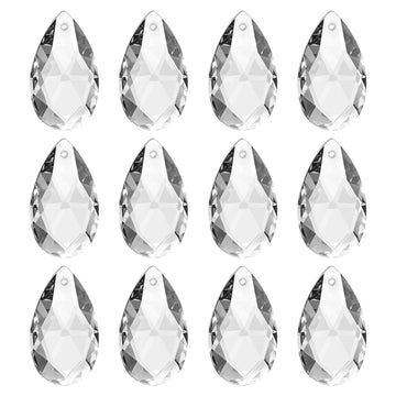 12 Pack 28mm K9 Crystal Pendants Teardrop Beads Clear