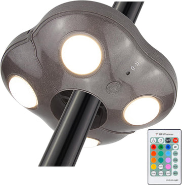 Patio Umbrella Light Battery Operated, Outdoor Table Umbrella Lights with Remote and Timer, Color Changing Pole Light