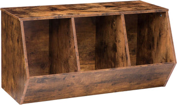 Toy Storage Cubby, Kids Bookshelf, Stackable 3-Bin Toy Storage Cabinet, Bookcase Footboard, Children's Toy Shelf