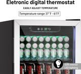 3.0 Cu.ft Beverage Refrigerator Cooler, 105 Can Mini Fridge with Glass Door, Dig