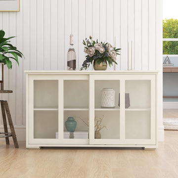 Kitchen Storage Cabinet Antique Stackable Buffet Storage Sideboard Adjustable Shelf Inside Credenza Cupboard with