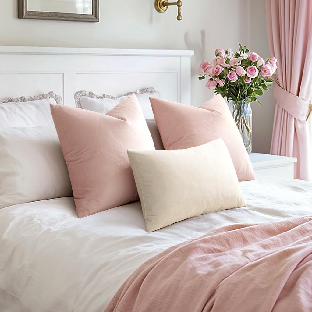 Pack of 2 Velvet Throw Pillow Covers Decorative Square Pillowcase Soft Solid Cushion Case