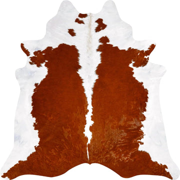100% Genuine Brazilian Cowhide Rug - Hereford - Luxury Cowskin Leather Area Rug Décor 7 x 6 feet