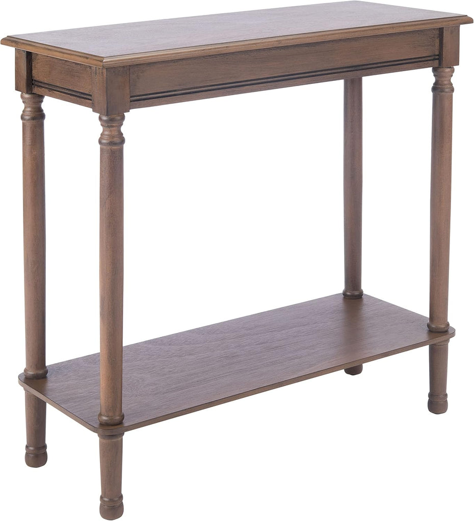 Furniture - Tinsley Rectangle Console Table - Brown - Solid Wood - Farmhouse Turned-Leg Design - Ideal , 28"W x