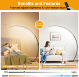 Dimmable LED Lamps with 3 Color Temperatures, Ultra Bright 2000LM Arc Floor Lamps