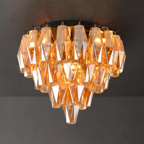 Modern Black Ceiling Light for Dining Room, Black Flush Mount Ceiling Lighting for Living Room, 4-Light Round Light Fixtures Chandelier for Bedroom, 17'' Semi Flush Mount Lights for Bathroom, Foyer A118-B0DXDSH4JD