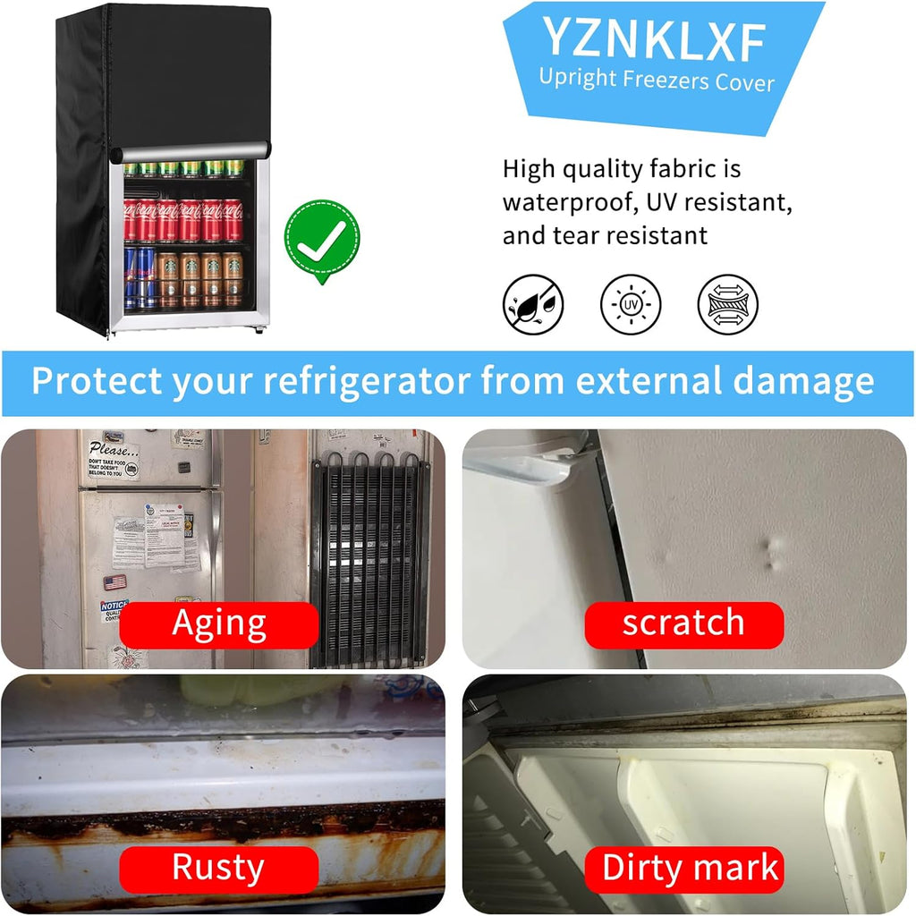 Beverage refrigerator cover 20''W x 20''D x 34''H,Suitable for 3.2 cu ft Beverage fridge/Mini fridge, 600D Oxford