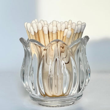 Match Holder with Striker x 3, Glass Matches Holders for 3.5 Inch,Match Box,Matchstick Holder Jar for Scented Candle - Set of 4