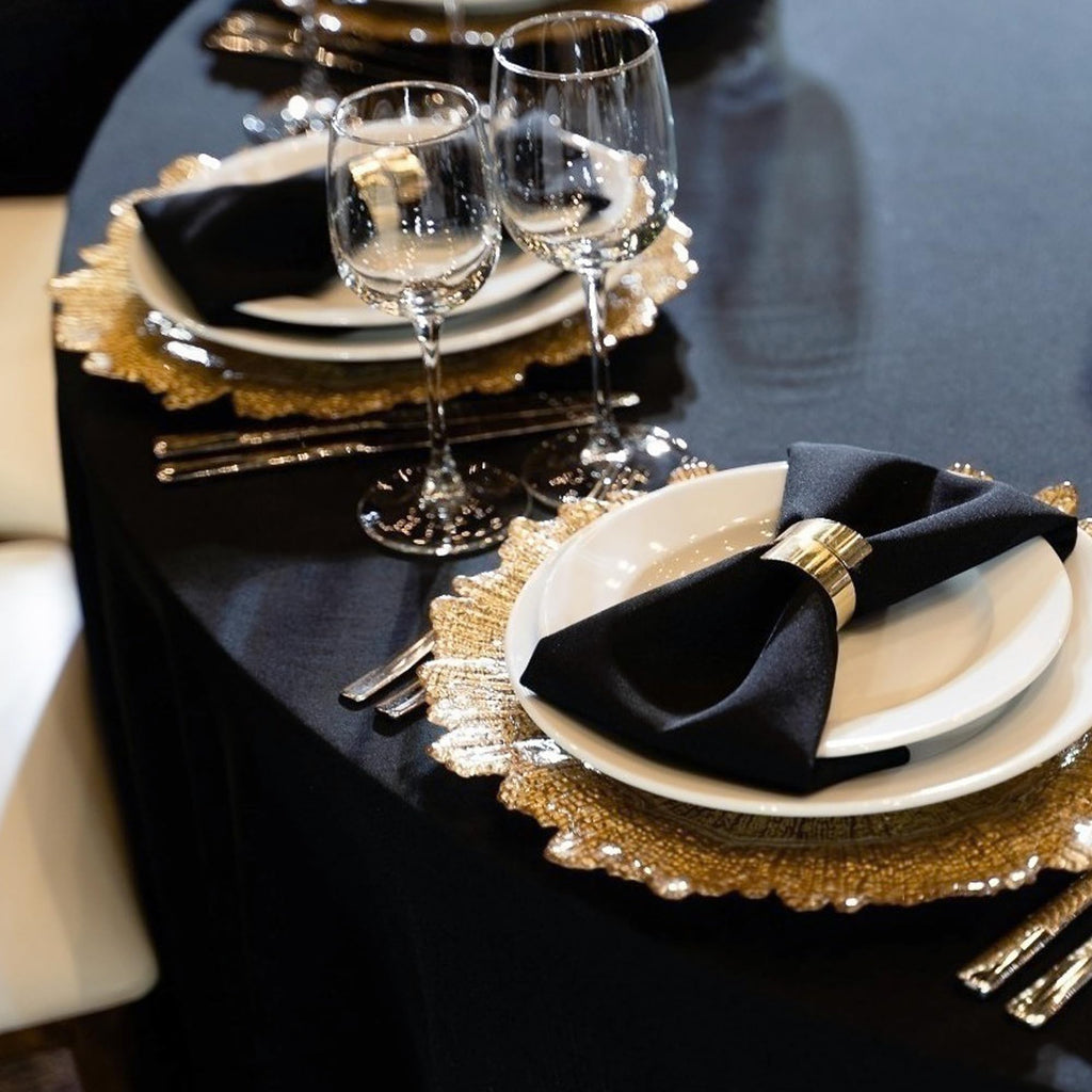 Round Tablecloth 108 Inch Black, 6 Pack