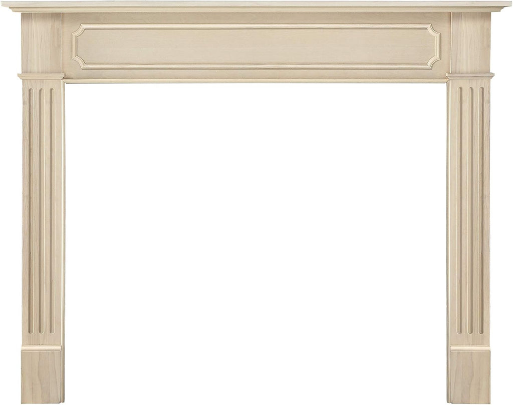 Easy Slim Profiled Transitional Styled Wood Mantel Surround, 50" W 42" H, Unfinished