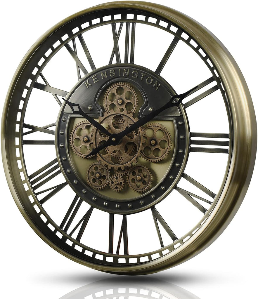 21 Inch Large Moving Gears Wall Clock for Modern Farmhouse Living Room Decor