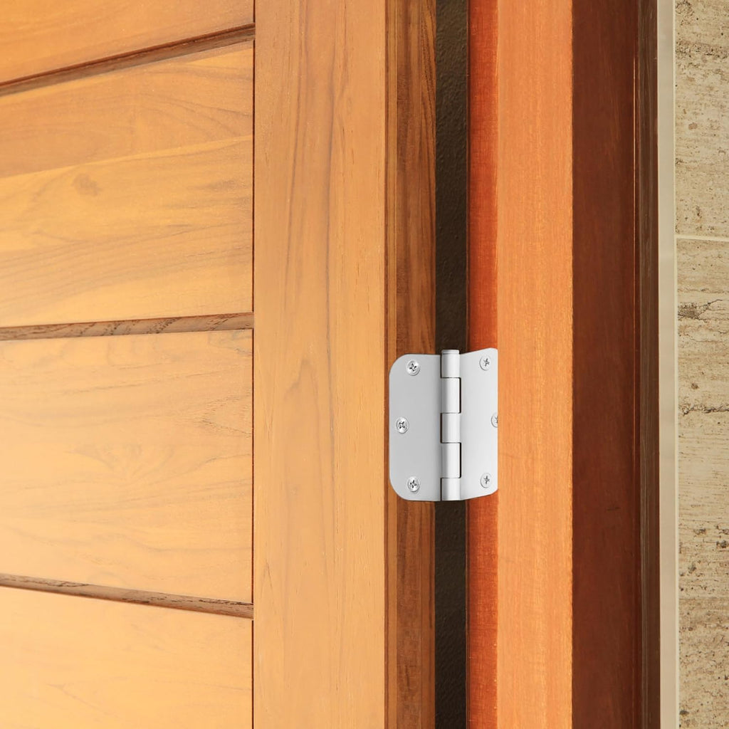 Plain Bearing Door Hinge 9-Pack, 3-1/2 x 3-1/2 in. 5/8 in. Radius, White, Steel, Removable Pin, 189829