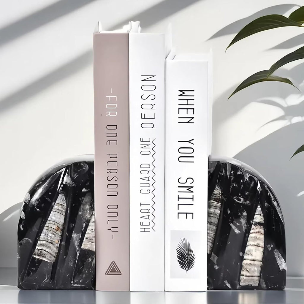Decorative Stone Bookend Heavy Duty Book Ends Home Office Decor