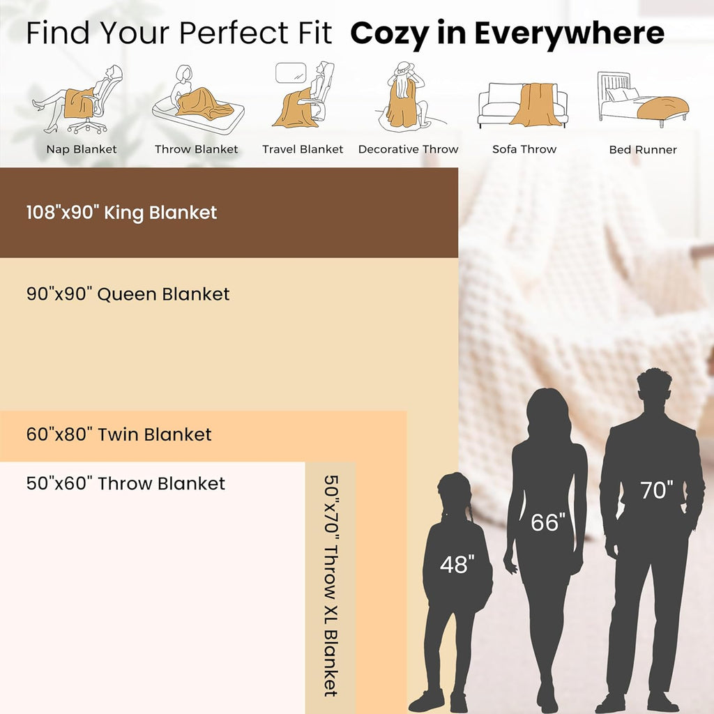 Fleece Throw Blanket,Beige)