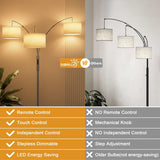 36W Corner Floor Lamp Dimmable - 3 Lights Arc Floor Lamps Standing Lamp with Remote & Touch Control, Tall Lamp Corner