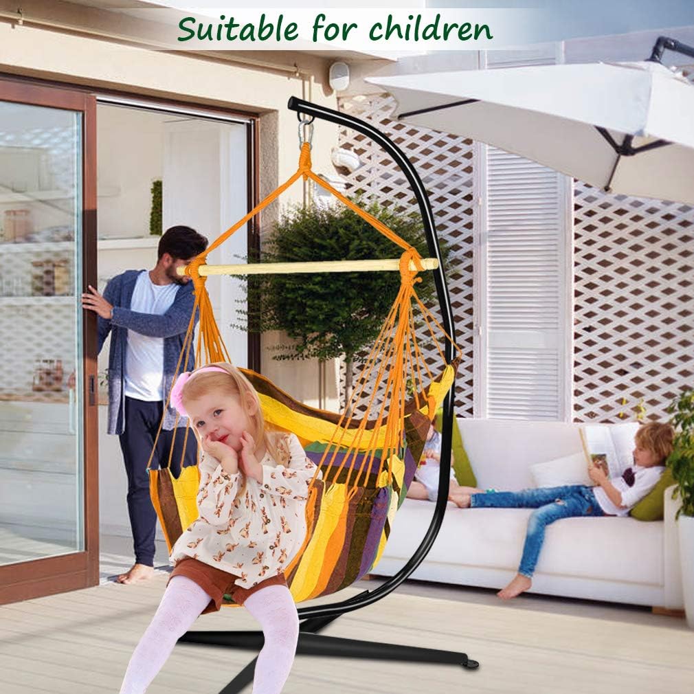 Chair Stand, Hanging Hammock Chair Stand C Stand Outdoor Indoor Solid Steel Heavy Duty Stand Only Construction for