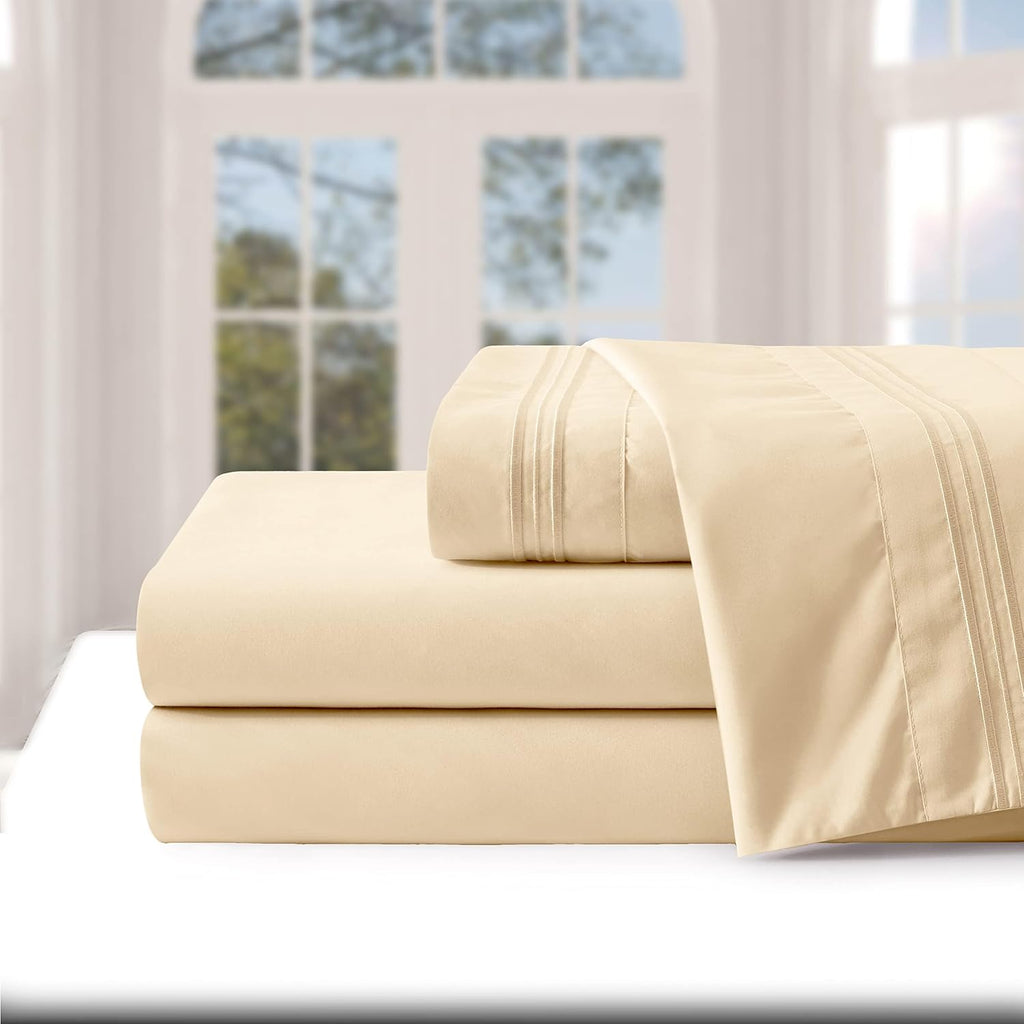 Extra Deep Pocket King Sheets, Pure White Microfiber, 4 Piece