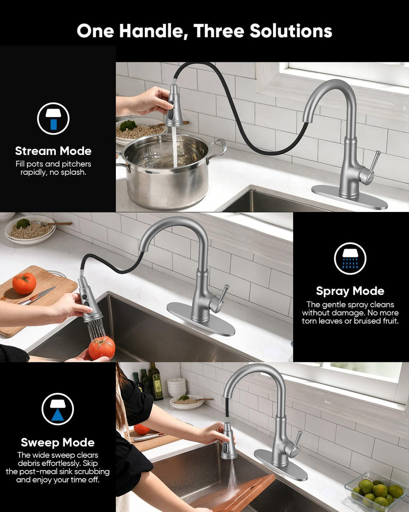 Vintage Kitchen Faucet with Pull Down Sprayer