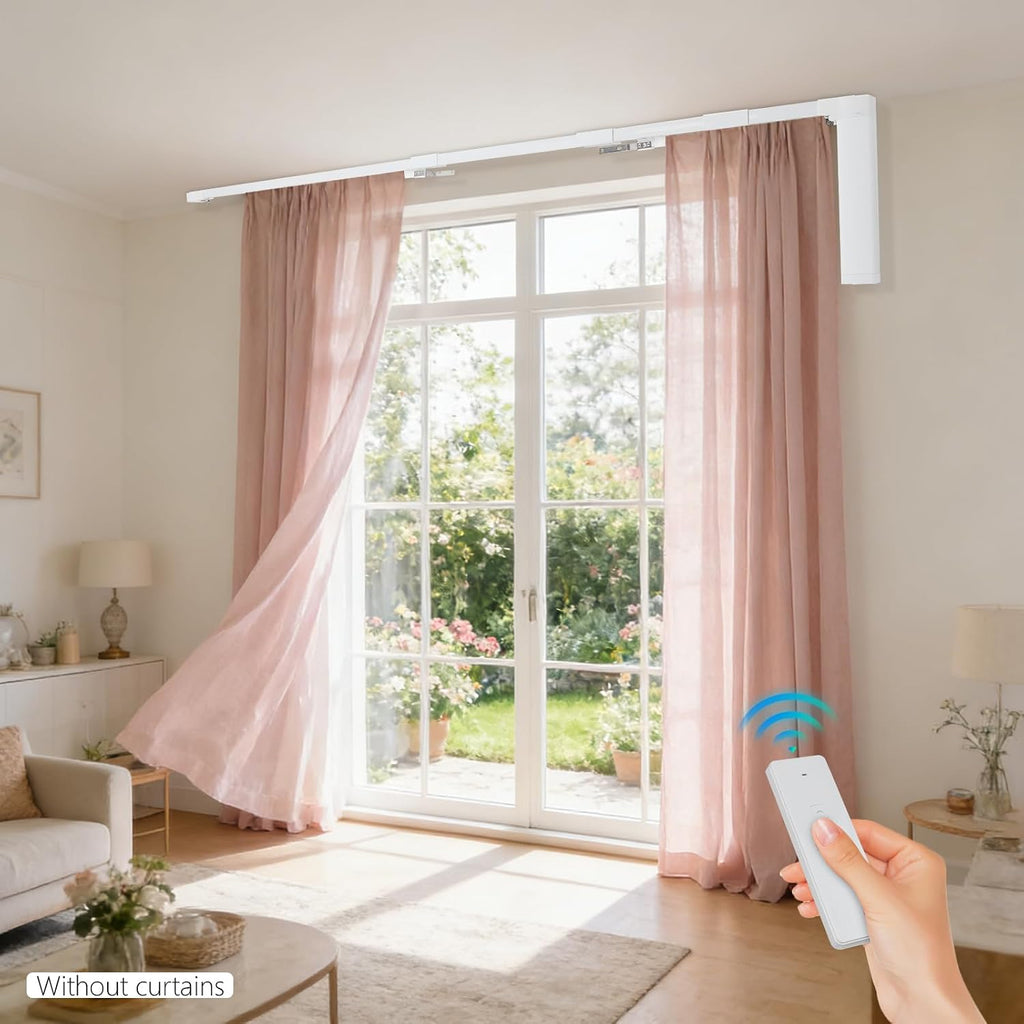 Electric Curtain Track, Retractable Motorized Curtains Rod From 2.16-6.2m/7-20ft, Automatic Curtain Opener