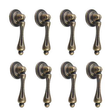 Cabinet Tear Drop Pull Handle, Antique Bronze, 8 Pcs