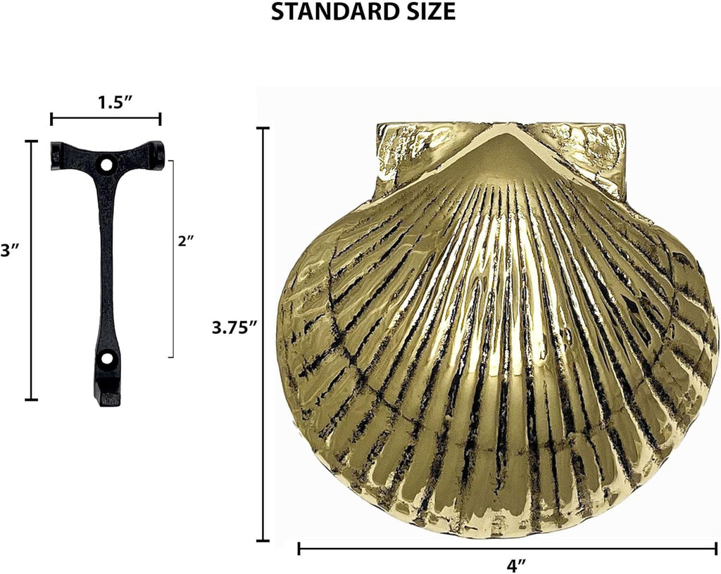 Scallop Door Knocker - Brass (Standard Size)
