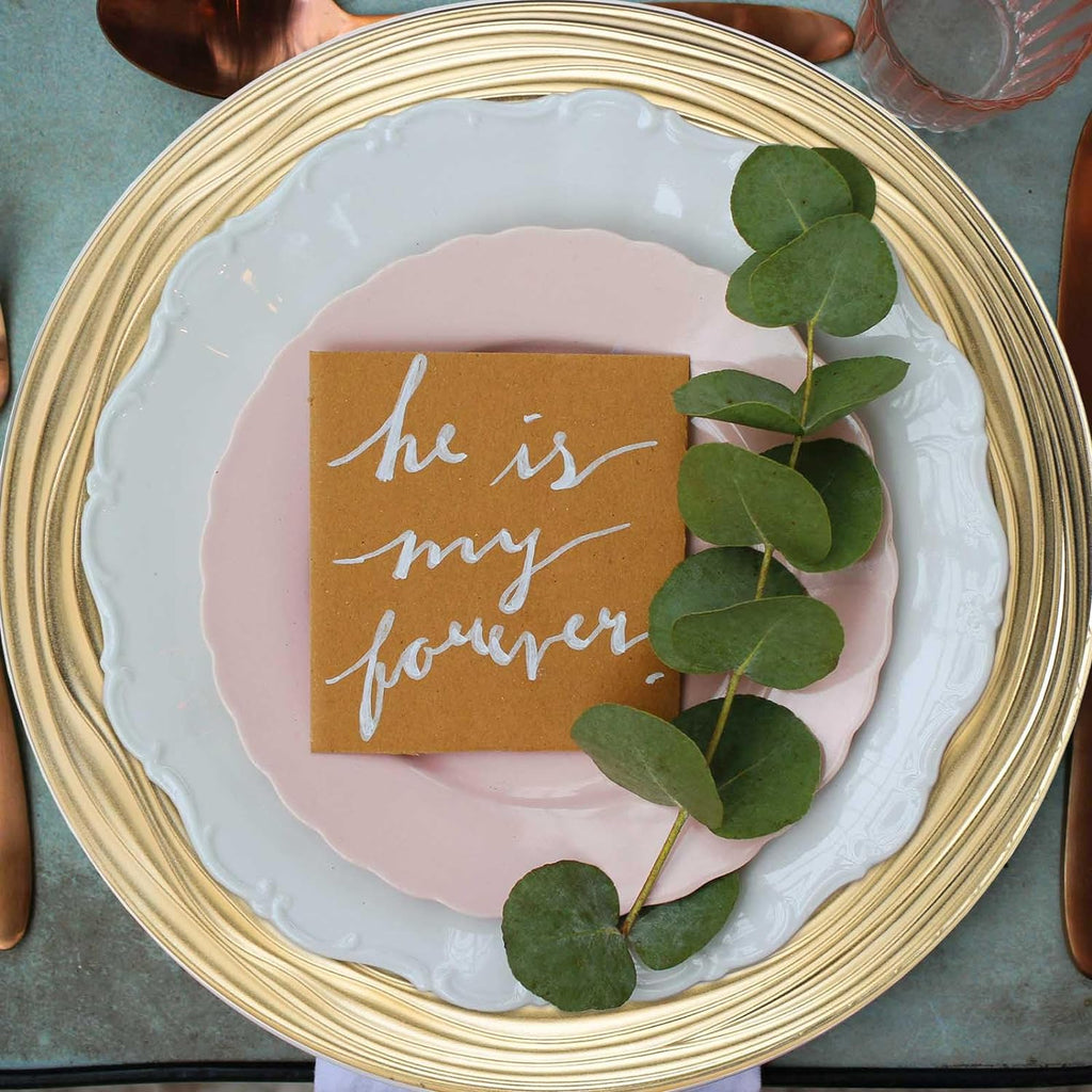 13 Inch Round Charger Plates, Set of 6, Dinner Chargers Bulk Wedding (Gold)