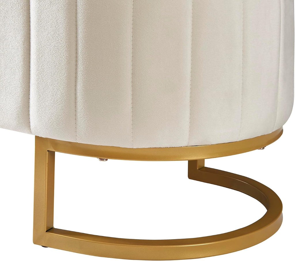 Elegant Upholstered Velvet Storage Ottoman with Button-Tufted,Storage Bench with Metal Legs ,Fully Assembled Except