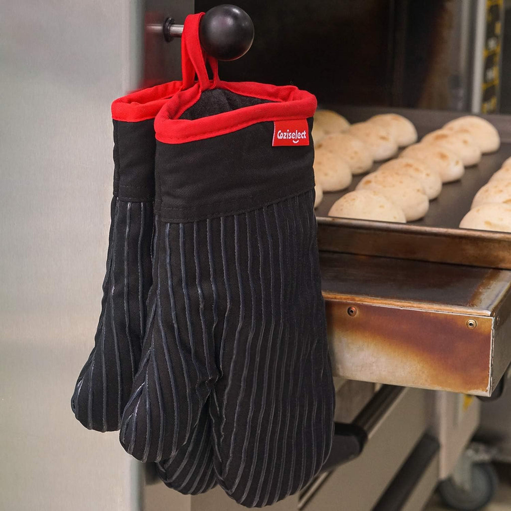 Oven Mitts and Pot Holders Set, Cooking Mitts, Heat Resistant Cooking Mitts and Pot Holders, Silicon Oven Gloves Set