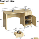 47 inch Computer Desk with Drawer, Office Desk with File Cabinet