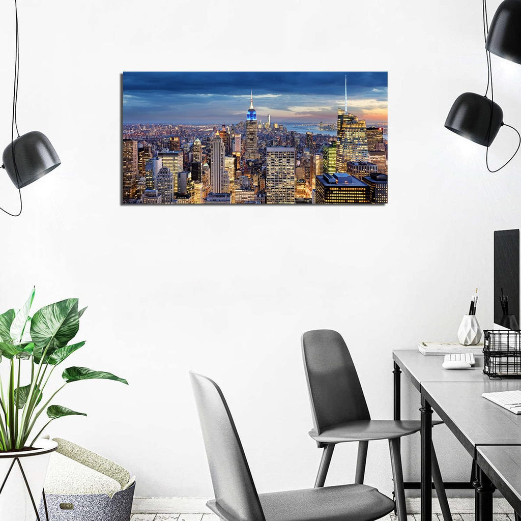 New York City Wall Art NYC Skyline Pictures Wall Decor Living Room Manhattan Skyline Poster Modern Skyscraper Canvas